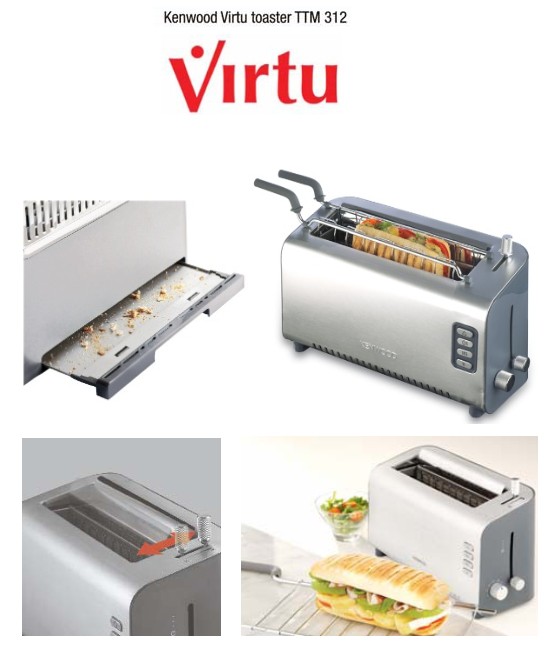 KENWOOD Toaster TTM 312 Virtu Aluminium TTM312