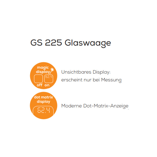 Beurer GS 225 Glaswaage Magic-Display Personenwaage Tragkraft 180 kg weiss