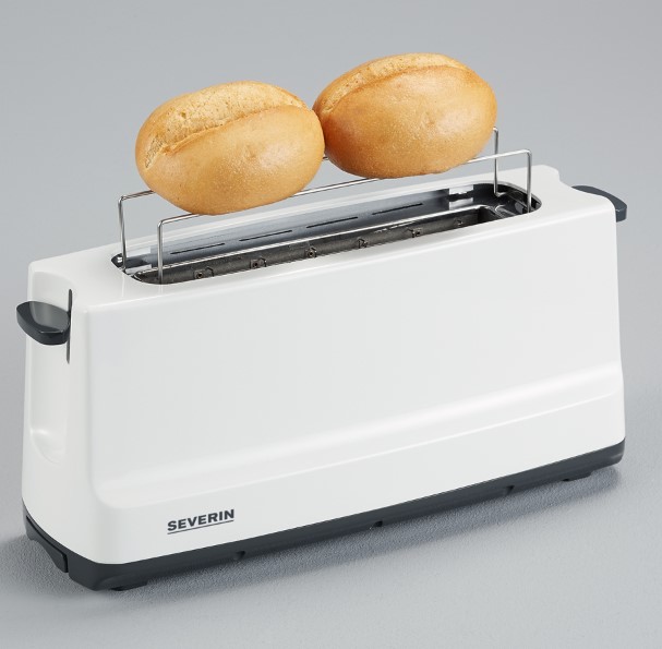 SEVERIN AT 2232 Automatik-Langschlitztoaster Toaster mit Brötchenaufsatz 